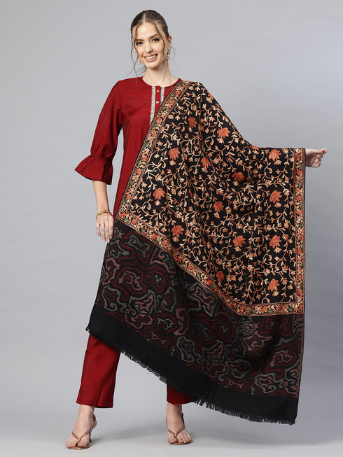 Women's Aari Embroidery Pure Wool Shawl